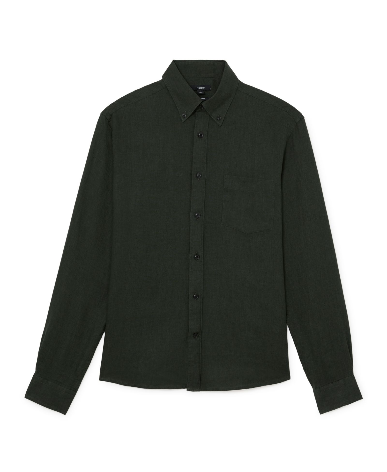 Мужская льняная рубашка REISS Queens Regular-Fit Button-Down