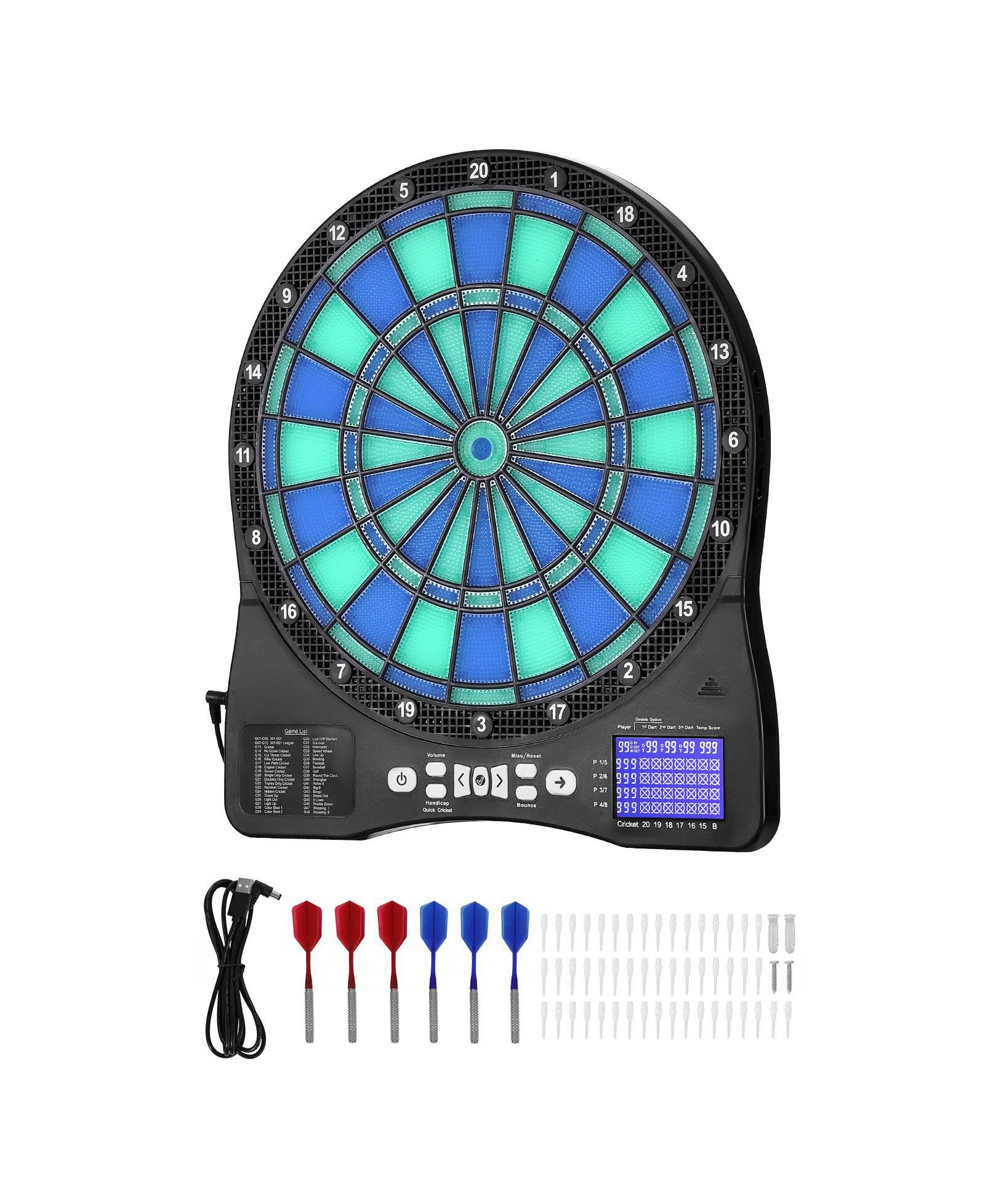 Электронный мишень-дарт SUGIFT LED с 48 играми