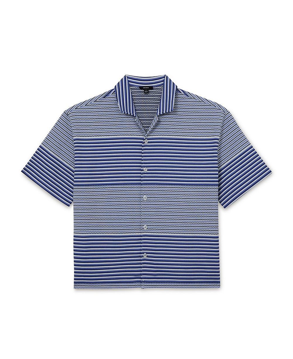Мужская рубашка REISS Solstice Stripe Placement Cuban