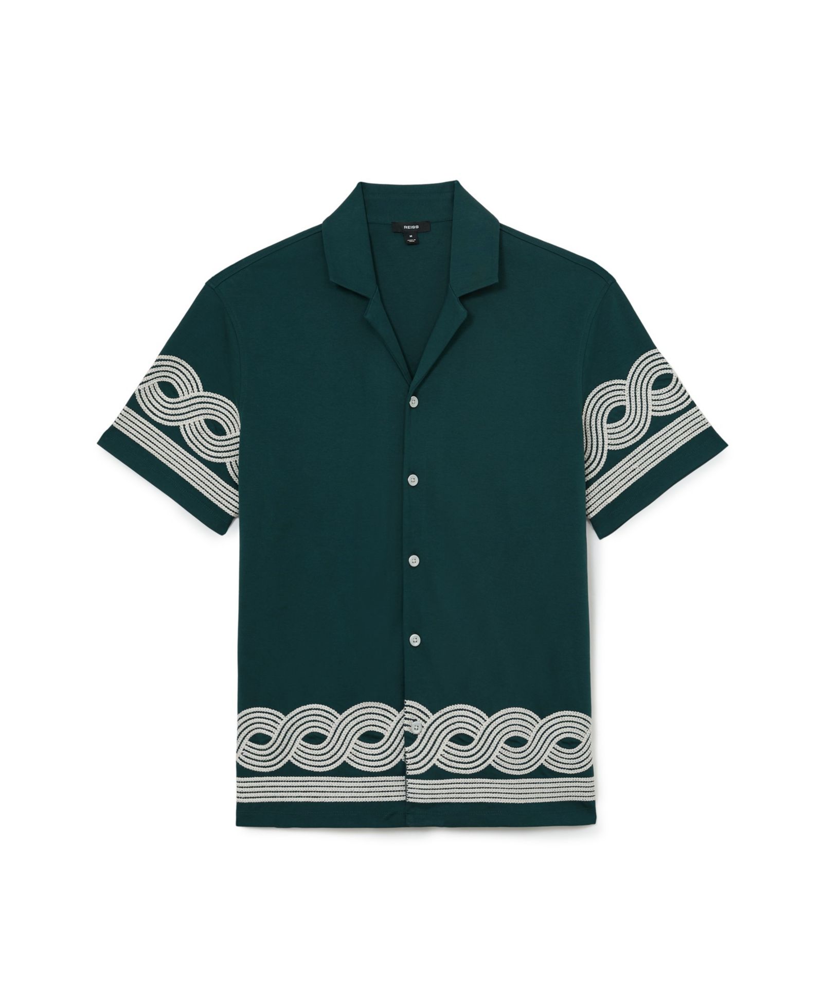 Мужская рубашка REISS Arden Embroidered Cuban