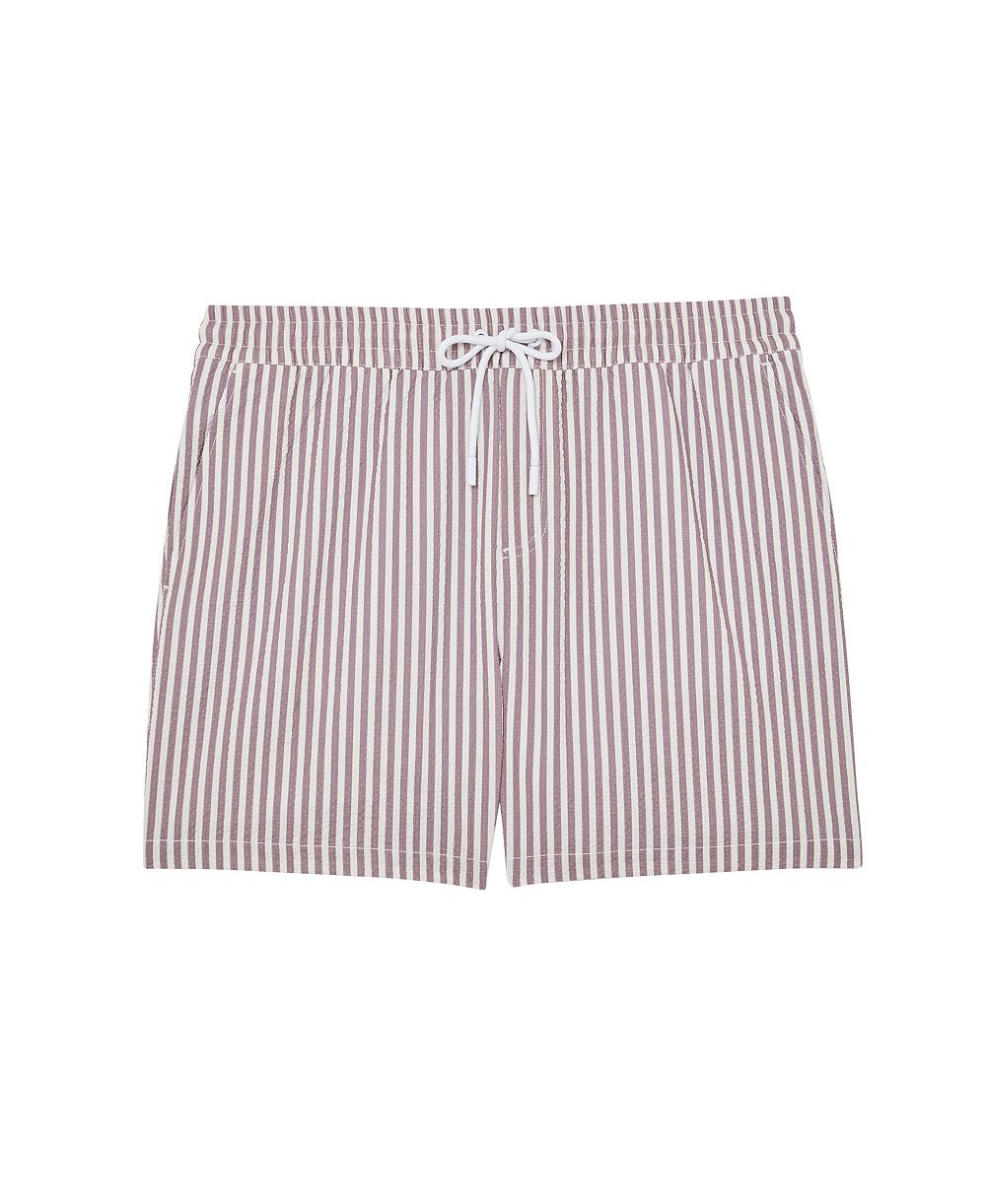 REISS Men's Bay Seersucker Stripe Swim Shorts