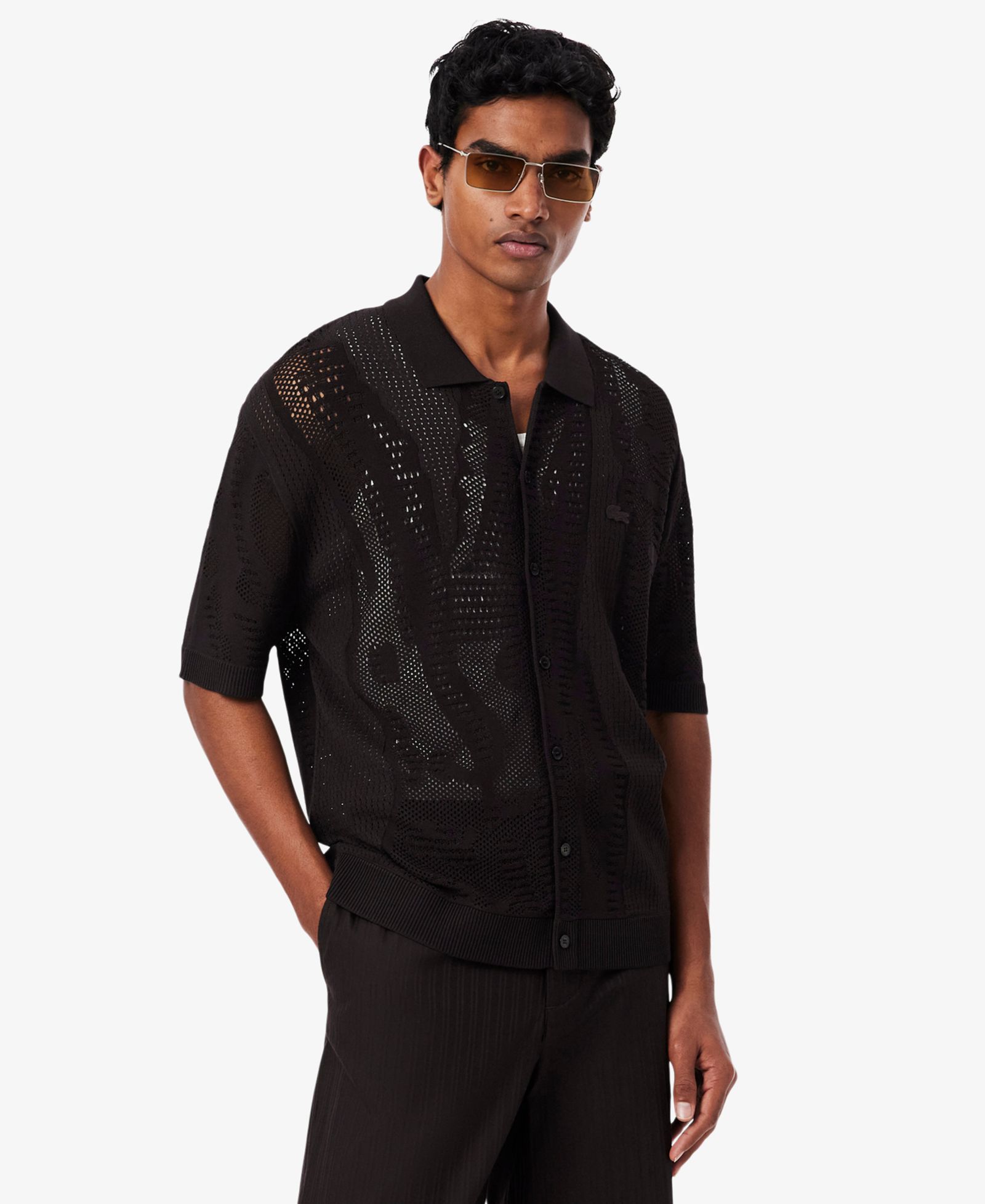 Lacoste Men's Lacy Knit Polo Collar Sweater Shirt