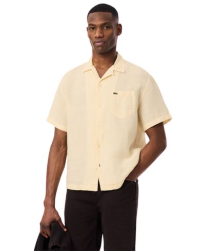 Lacoste Men's Short-Sleeve Hawaiian Collar Shirt
