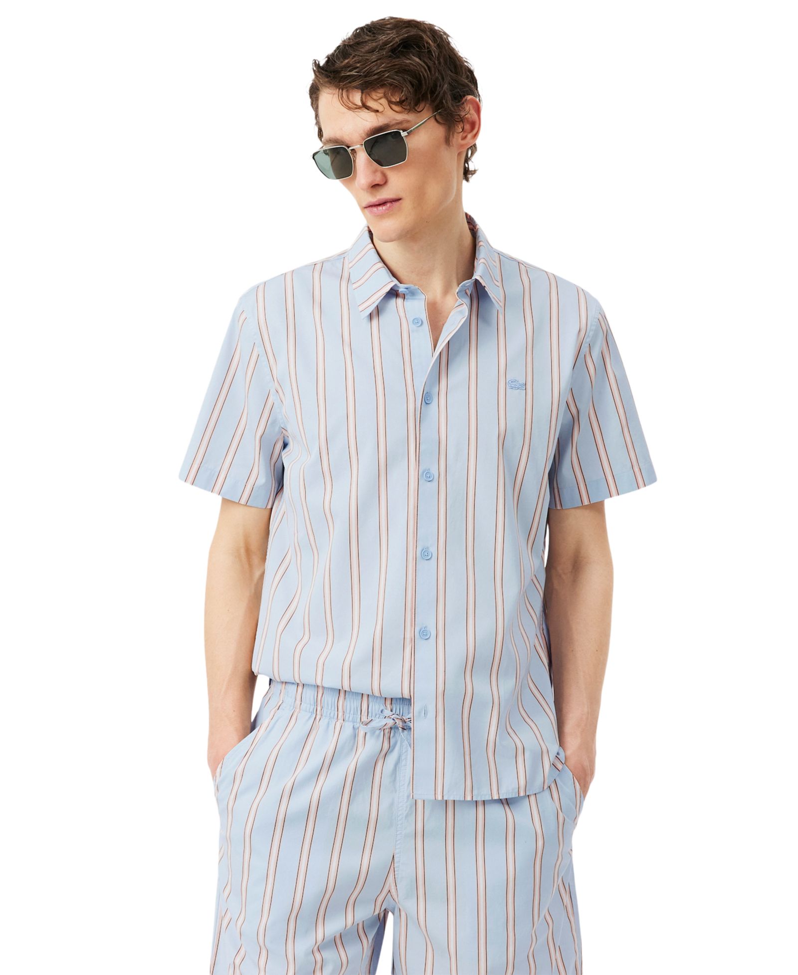 Lacoste Men's Short-Sleeve Striped Shirt