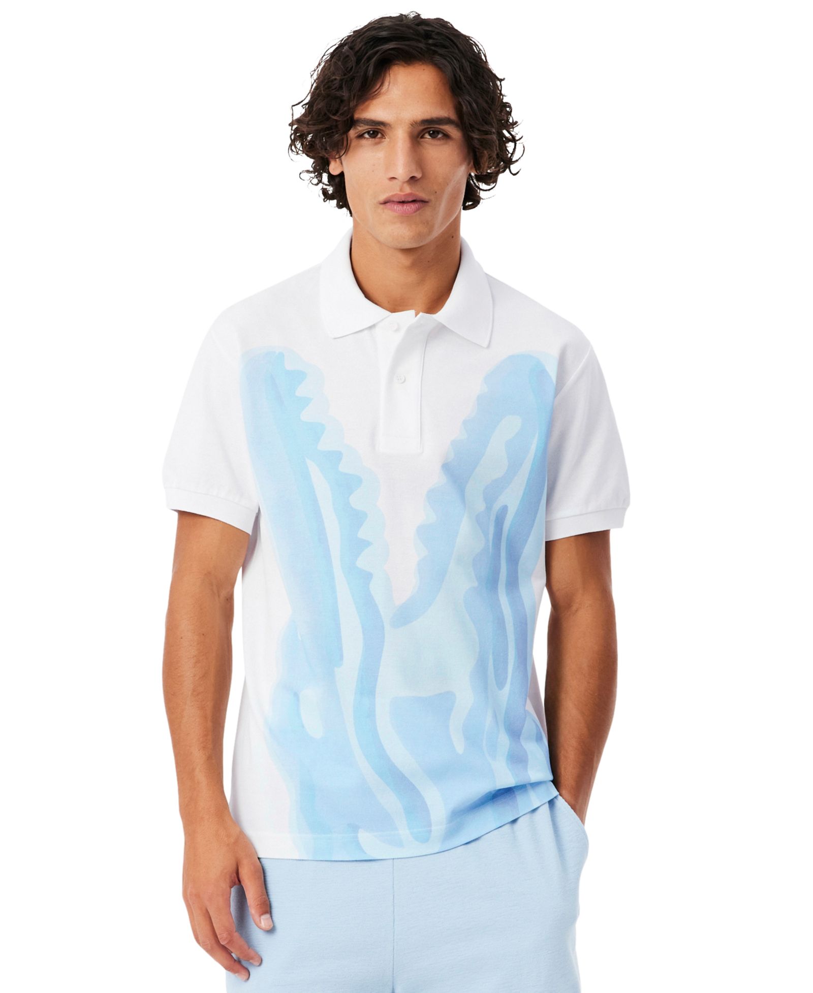 Мужская рубашка-поло Lacoste Cotton Classic-Fit Printed Pique
