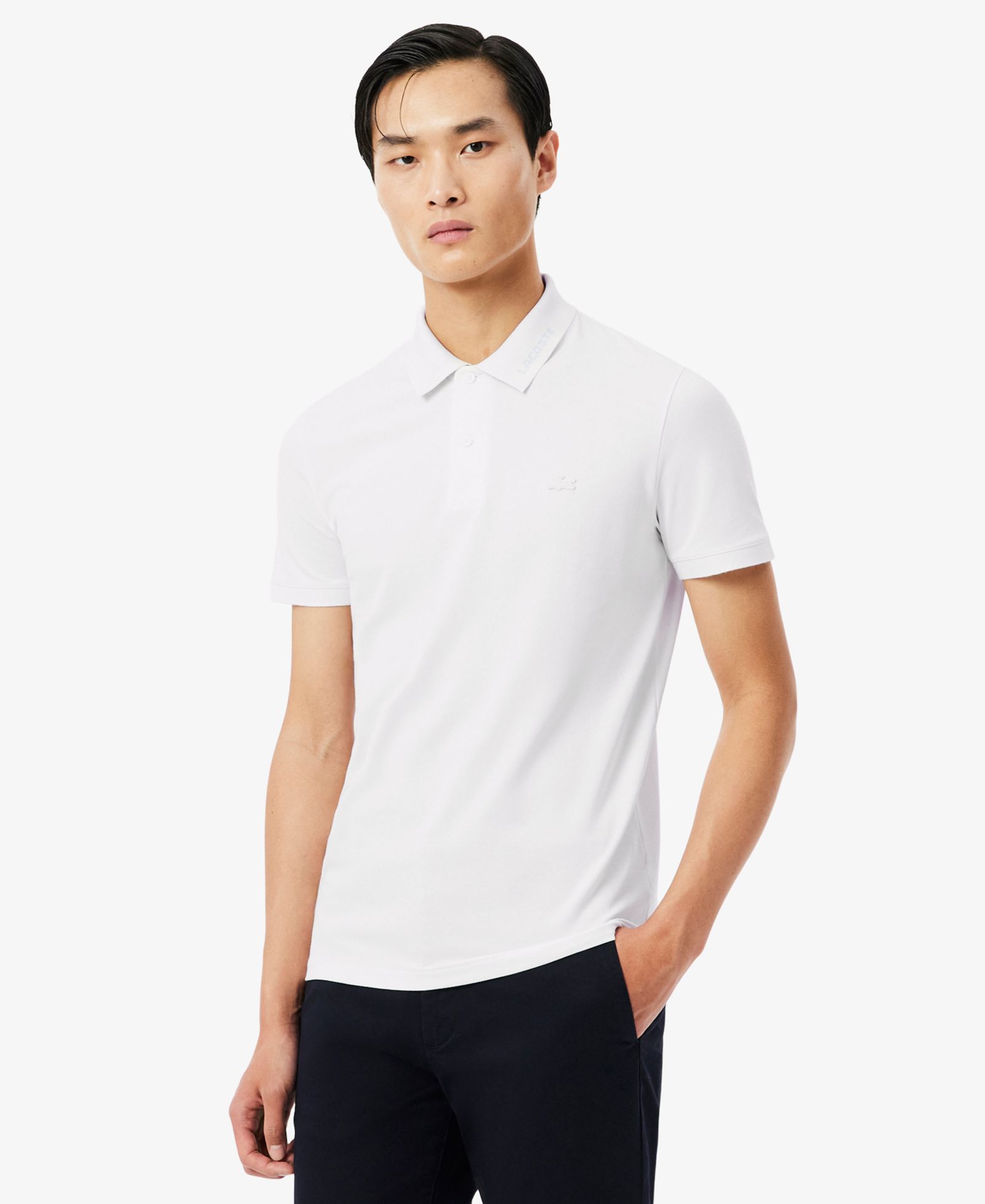Мужская рубашка Lacoste Slim-Fit Jacquard Branded Pique Polo