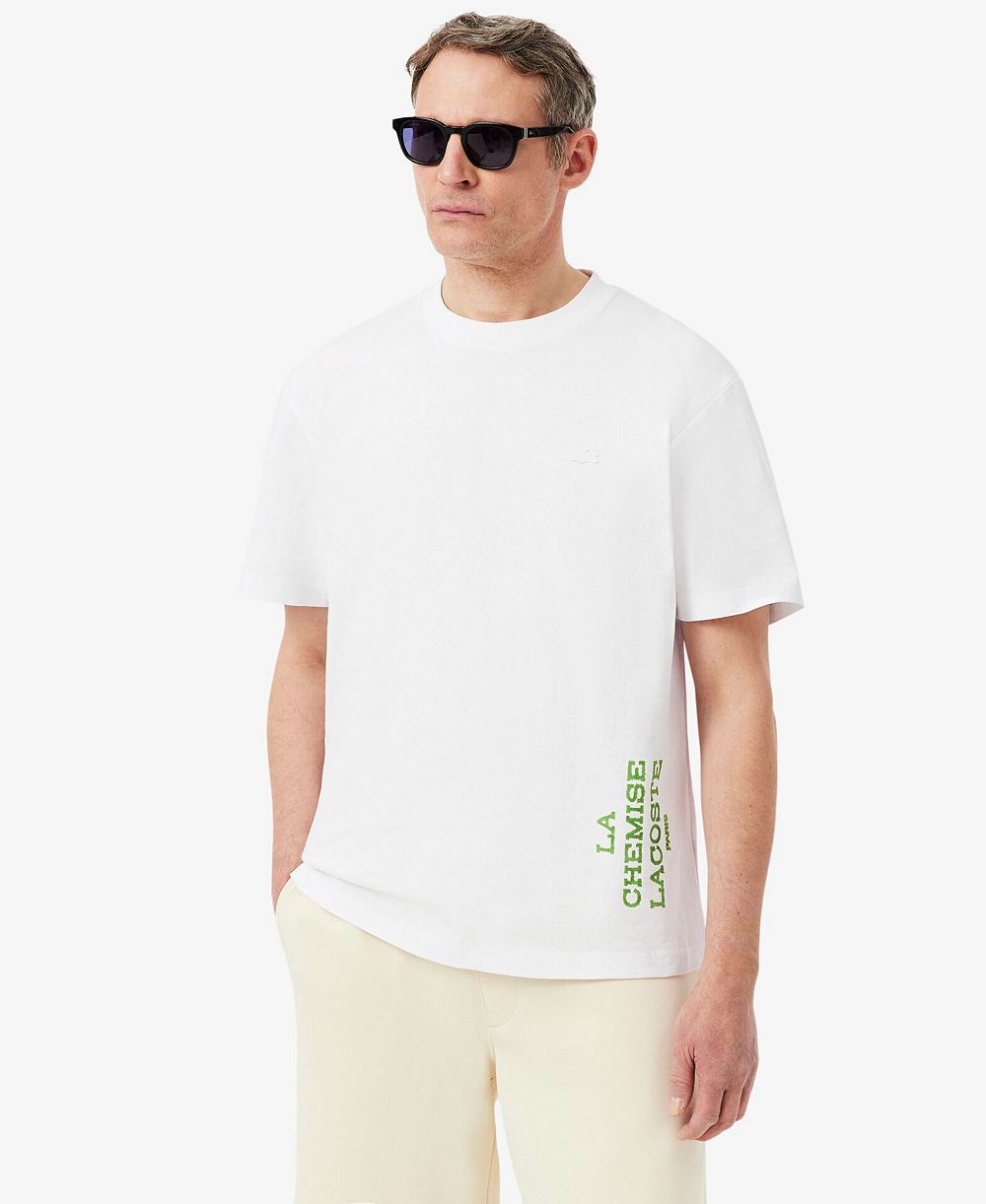 Lacoste	Men's Relaxed-Fit Printed Cotton T-Shirt
