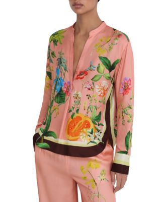 REISS Women's Milos Scarf Print Top