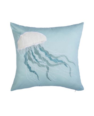 C&F Home Sea Glass Jellyfish Embroidered Throw Pillow, 18" x 18