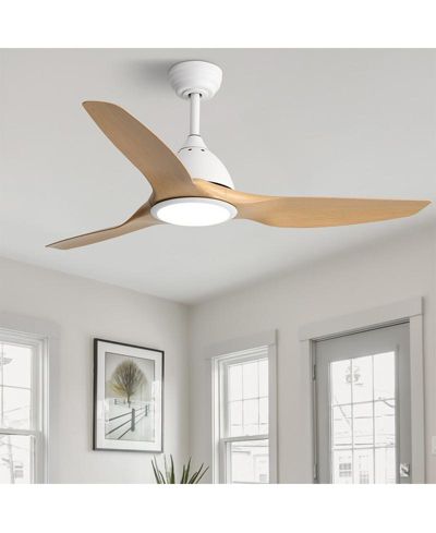 Sofucor 52-inch Modern White 3-Blade Ceiling Fan with LED Light and Remote Control
