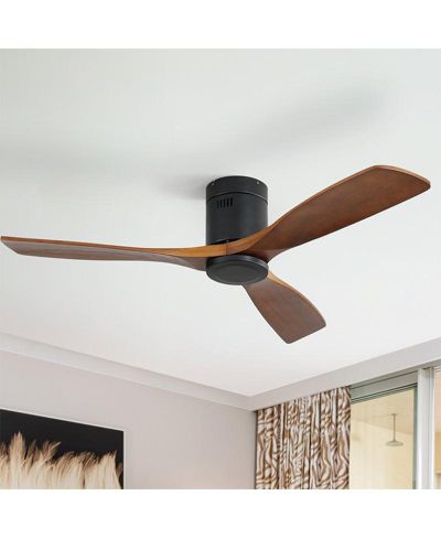 Sofucor 52-inch Modern Black 3-Blade Ceiling Fan with Remote Control and Supporting Mobile Device Connection