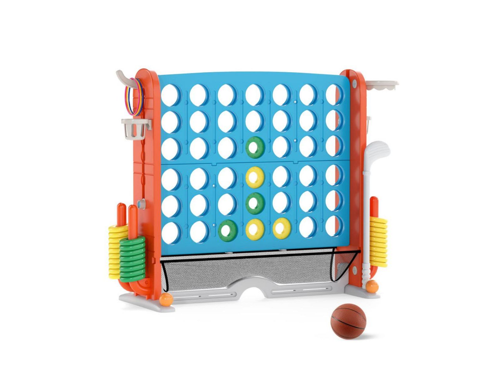 Игра HONGGE Jumbo 4 to Score с кольцами и баскетбольным кольцом