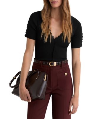 Женский свитер REISS Marcy Scallop-Trim Rib-Knit