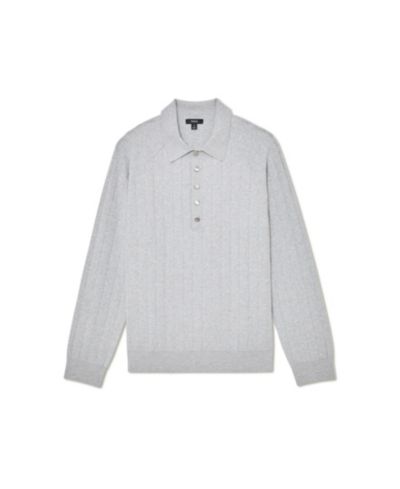 Мужской поло REISS Dillingham Half Button Wide Ribbed