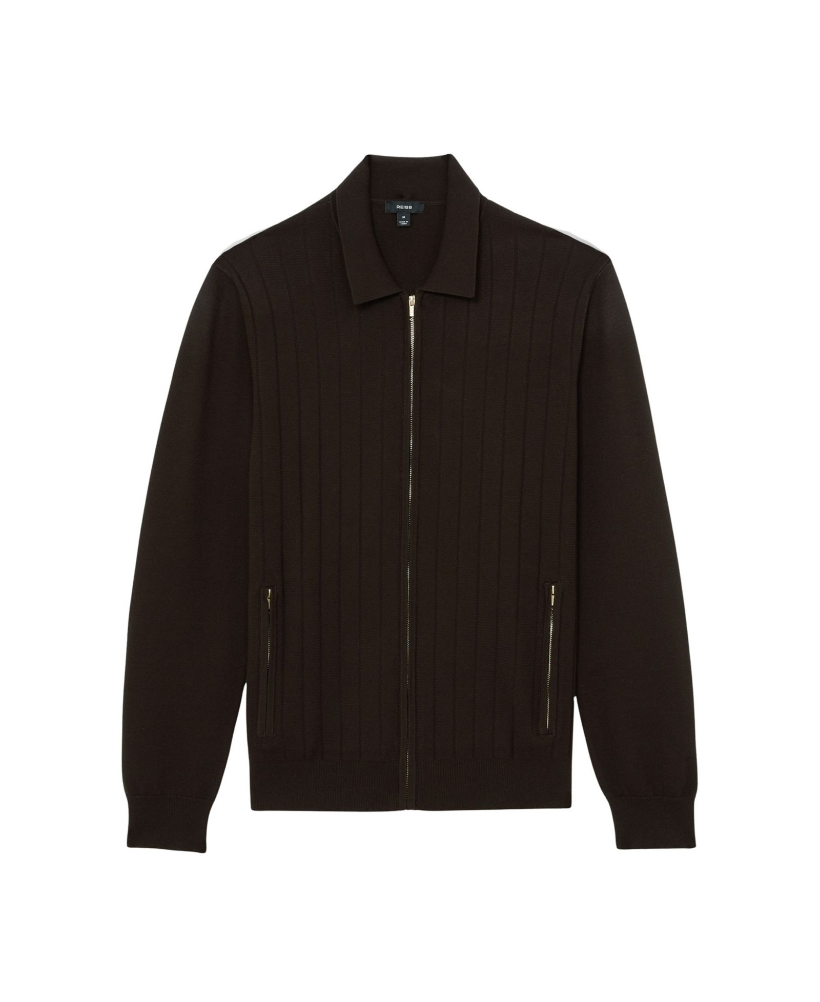 REISS Мужской вязаный кардиган с широким рубчиком