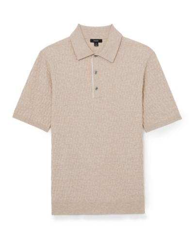 Мужская рубашка поло REISS Men's Era Textured-Knit Half-Button Polo Shirt