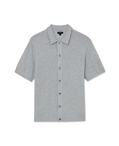 REISS Men's Phoenix Button Through Textured Shirt