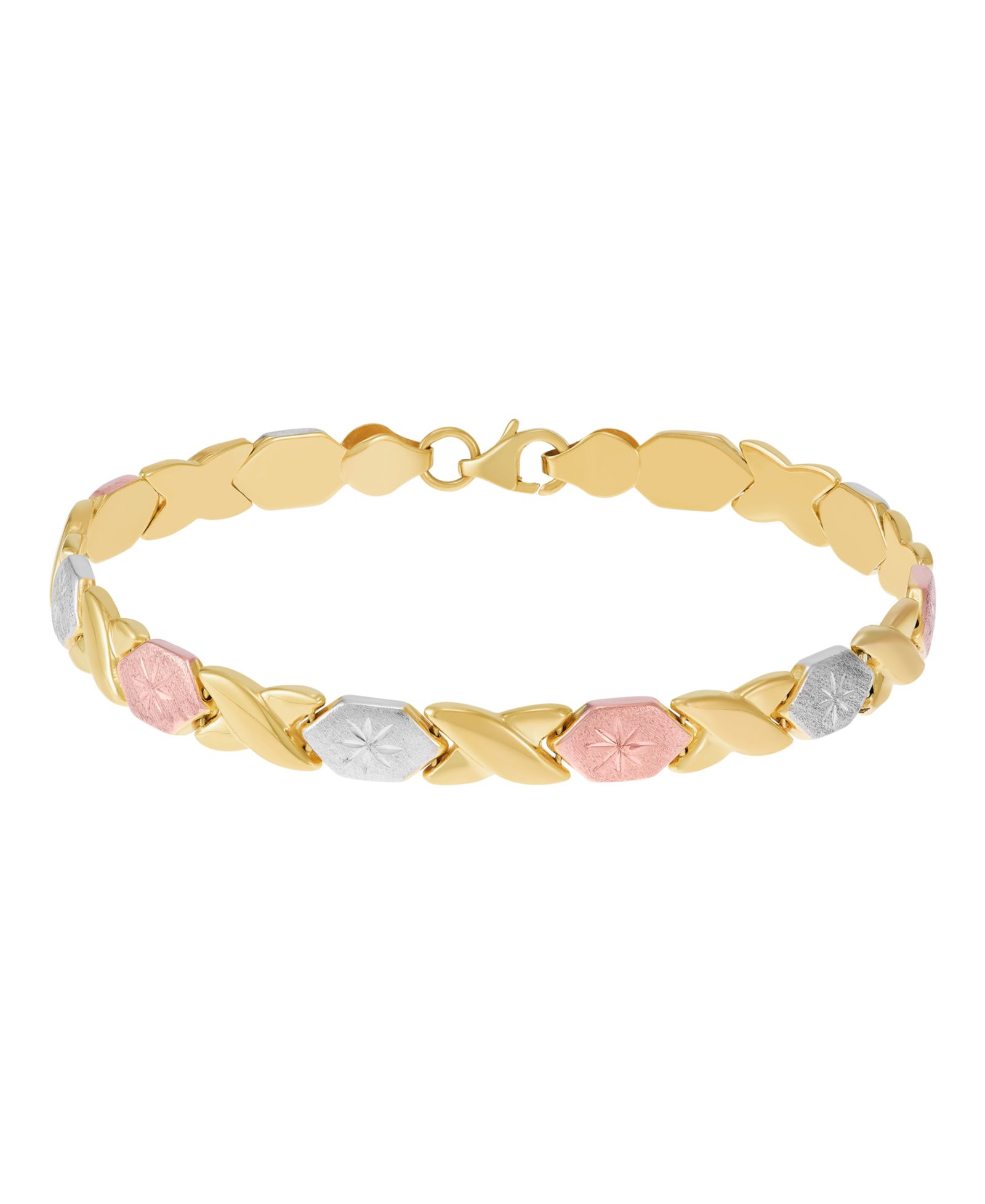 Браслет Macy's Lobster Clasp Stampato Chain в 14k Gold Plated Sterling Silver
