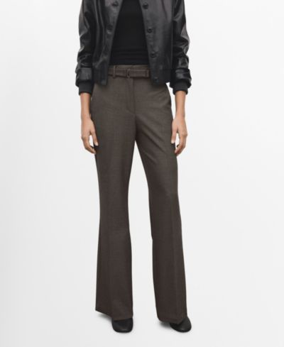 Mango Women's Belt Straight-Fit Pants