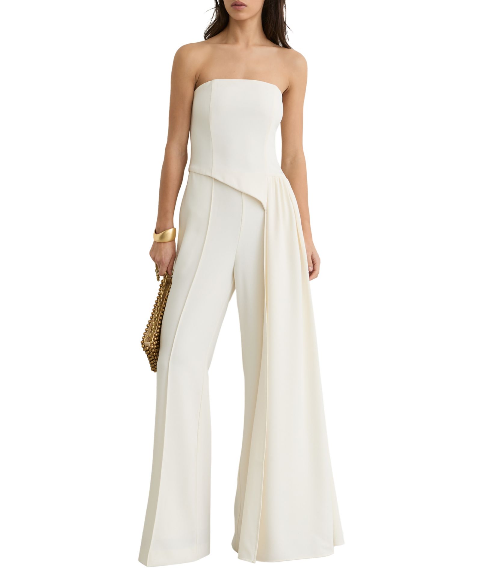 Женский комбинезон REISS Strapless Drape Wide-Leg