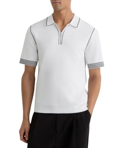Мужская рубашка-поло REISS Mason Stitch-Detail Half-Zip