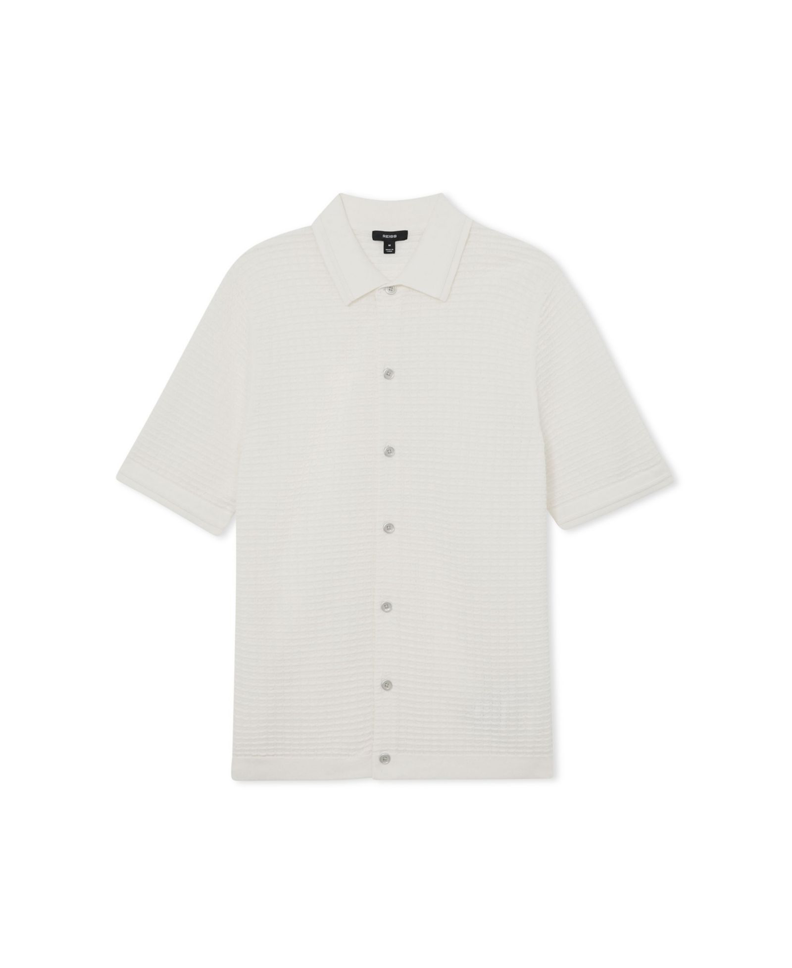 REISS Men's Clifton Button Through Textured Shirt