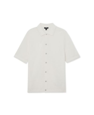 REISS Men's Clifton Button Through Textured Shirt