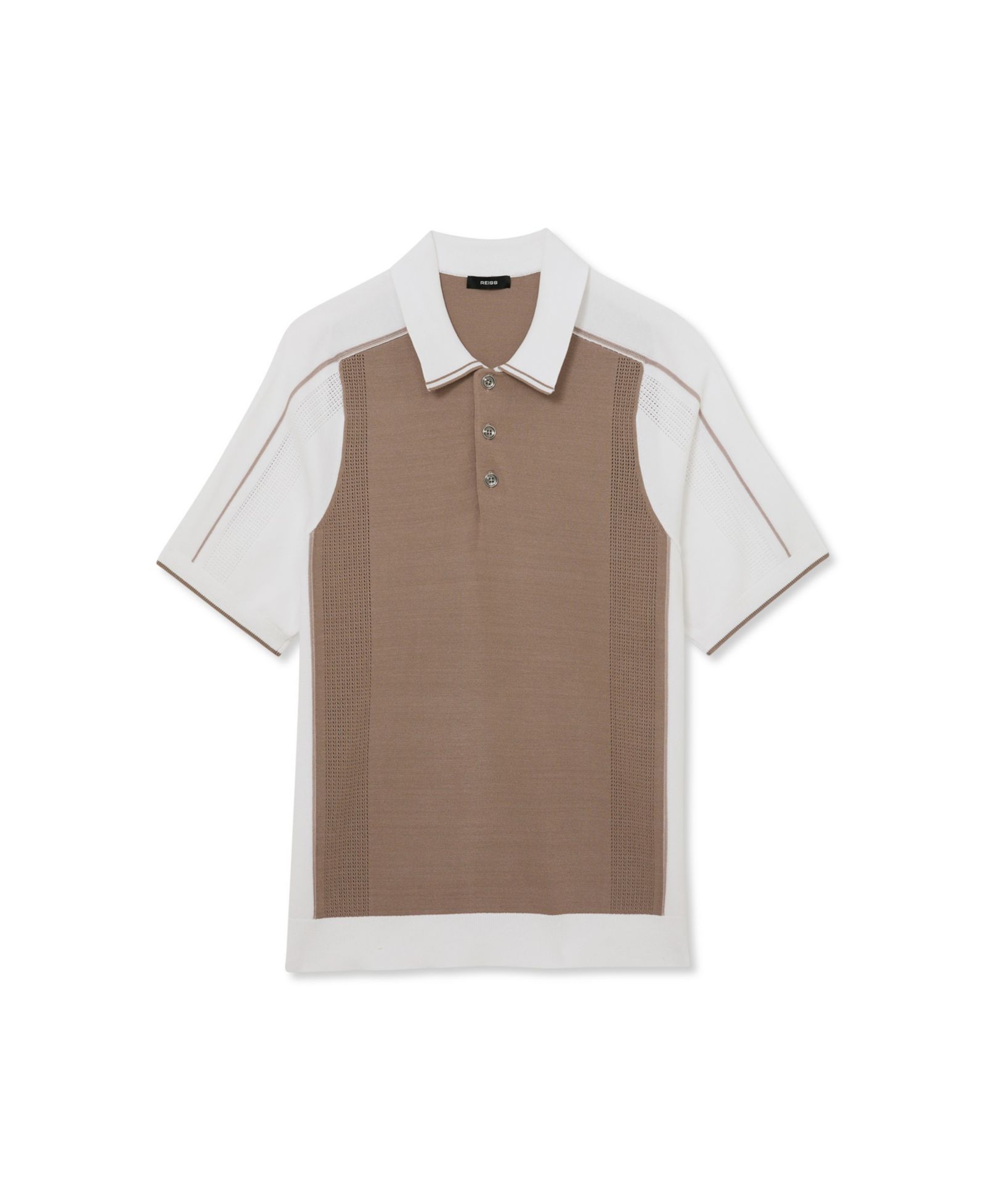 Мужская рубашка-поло REISS Claremont Half Button Color block