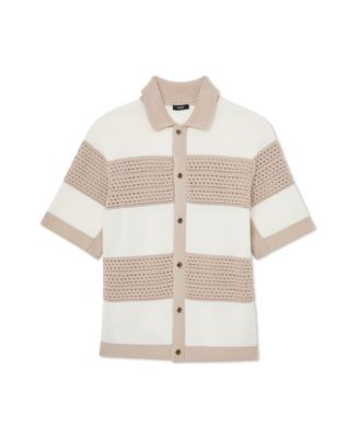 Рубашка REISS Men's Marek Button Through Block Stripe, Мужская