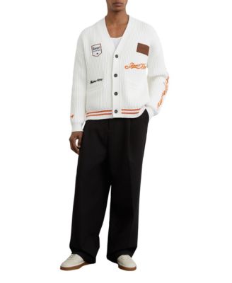 REISS Men's Halden McLaren Racing Embroidered Rib-Knit Cardigan