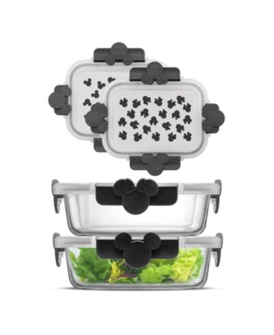 JoyJolt Disney Mickey Minnie Food Storage Containers, Set of 2