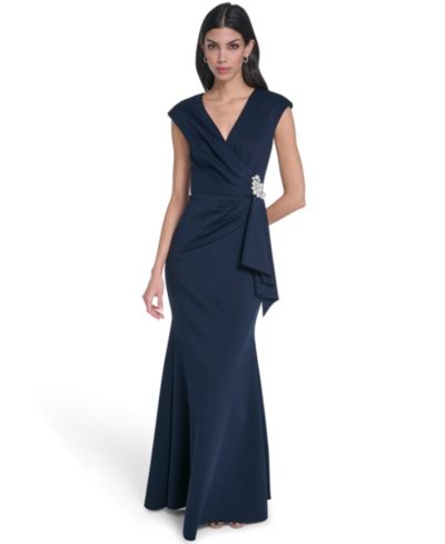 Вечернее платье Eliza J Women's V-Neck Front Drape Ball Gown