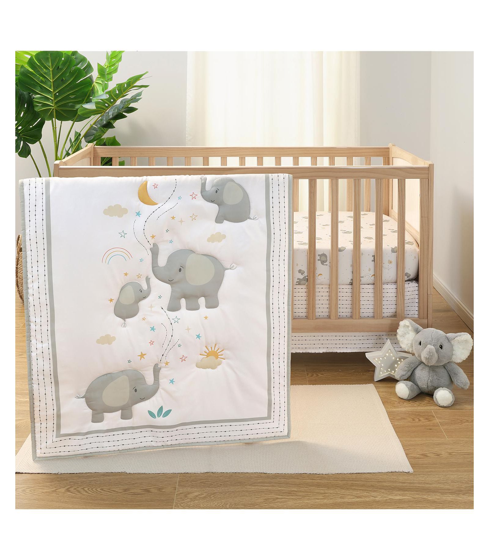 Комплект постельного белья The Peanutshell Elephant Whimsy, 3 Pieces