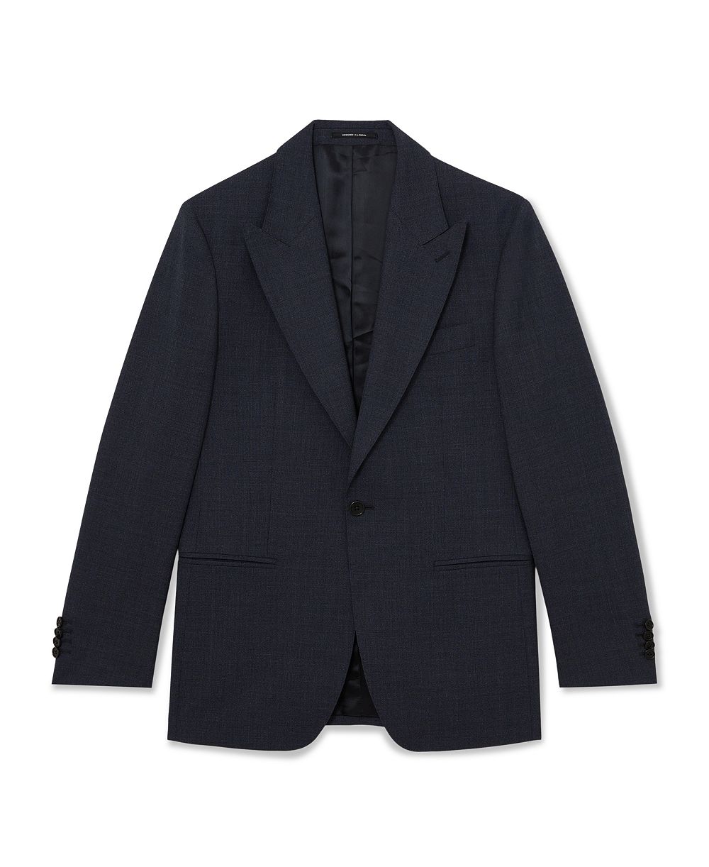 REISS Men's Fiber Tailored-Fit Wool Textured Single-Breasted Blazer
