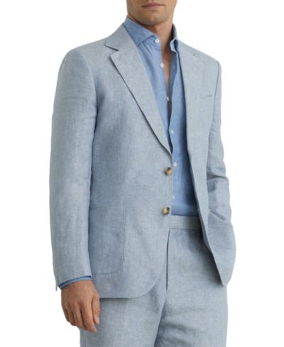Мужской приталенный льняной блейзер REISS Atlantic Tailored-Fit Single-Breasted