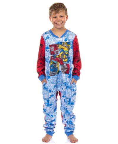 Transformers Pajamas Boys' Kids Autobot Optimus Prime Bumblebee Battle On Zip Front Fleece Footless Sleeper