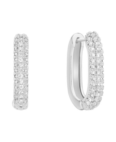 Серьги-кольца And Now This Cubic Zirconia Hinged Hoop