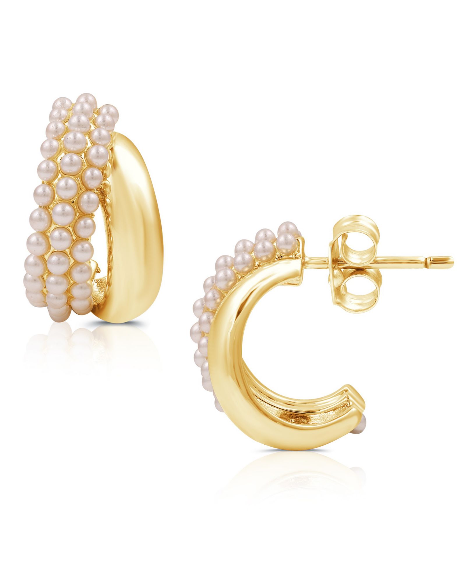 And Now This Imitation Pearl Embellished C-Hoop Earring