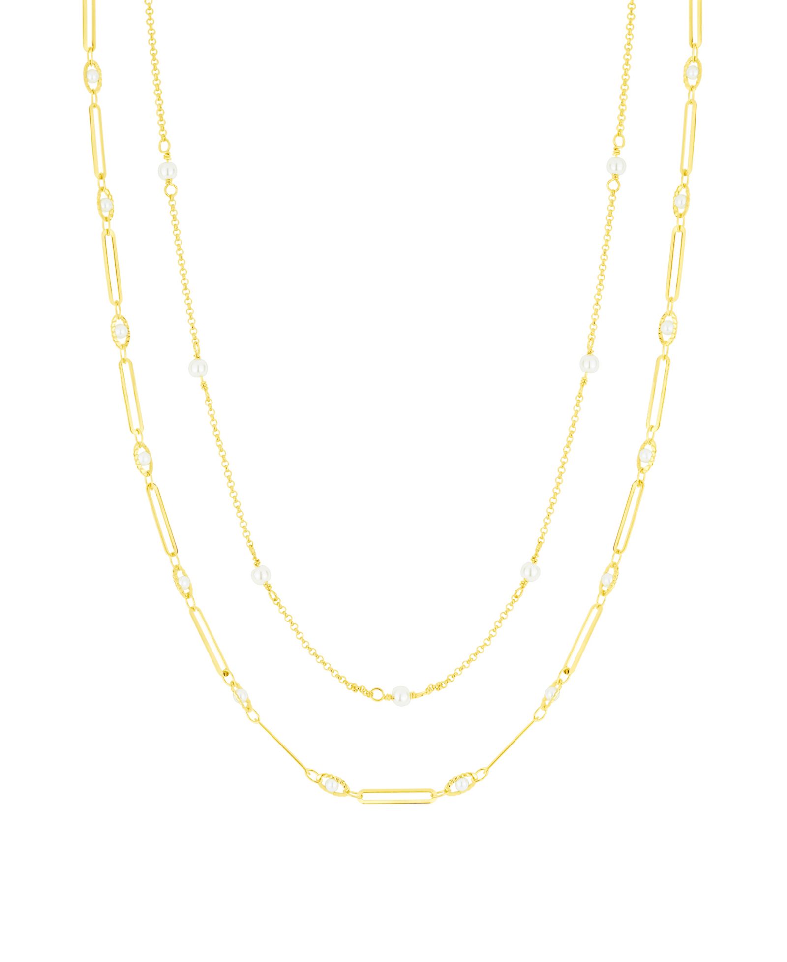 And Now This Simulated Cultivated Pearl Double Strand Necklace