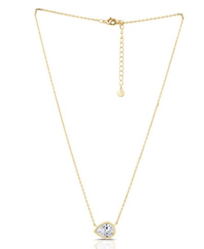 And Now This Cubic Zirconia Pear Shaped Necklace