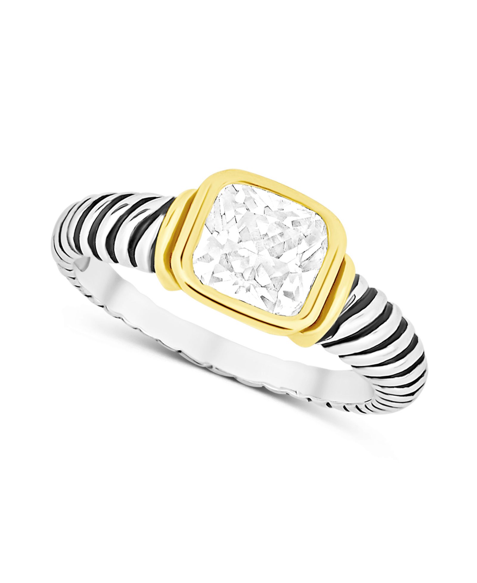 And Now This Cubic Zirconia Two Tone Ring