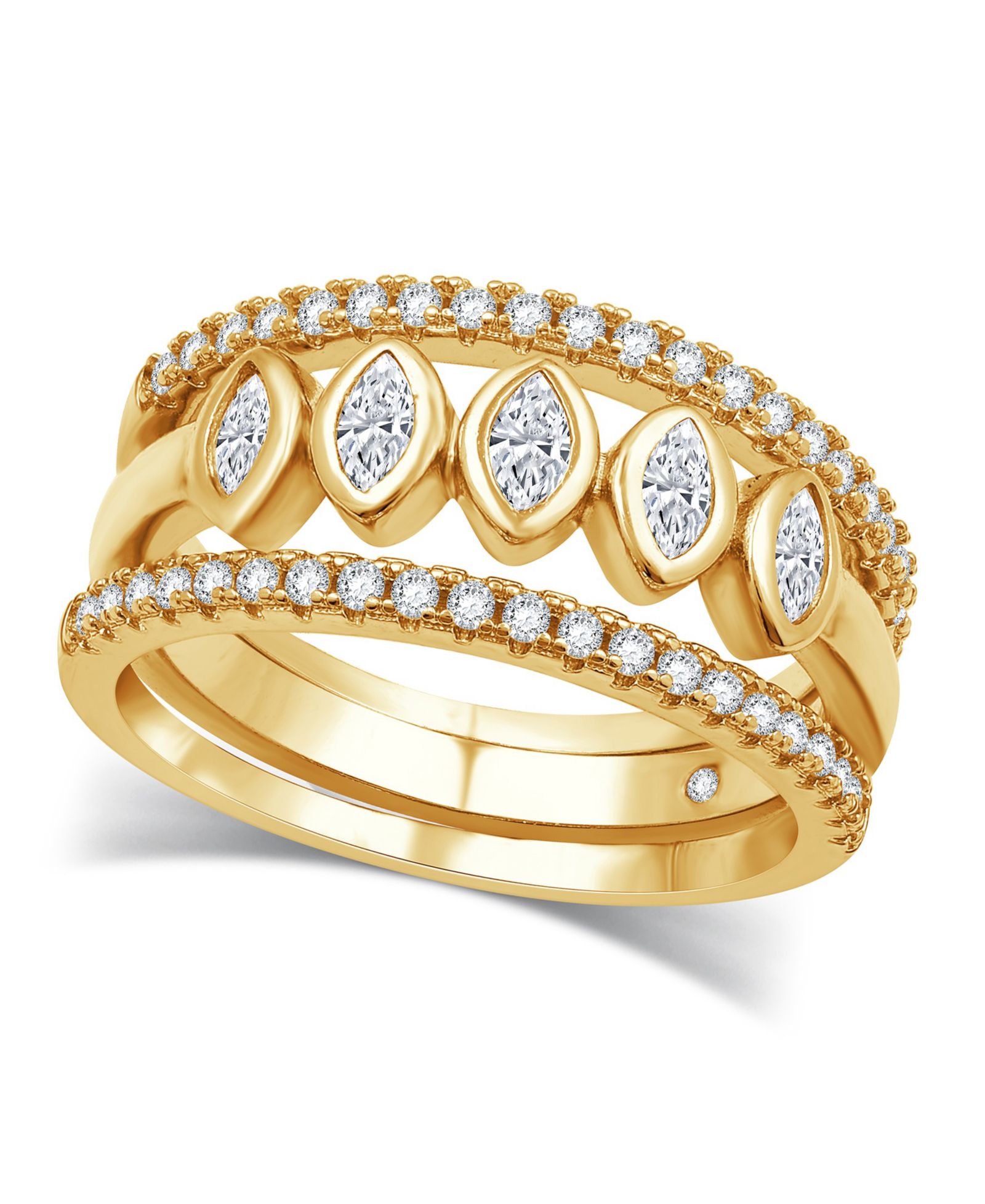 And Now This Cubic Zirconia Stack Ring