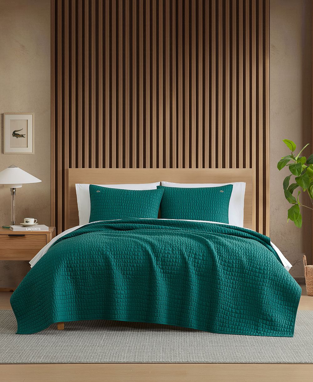 Комплект постельного белья Lacoste Home Croc Scale Cotton 3-Pc. Quilt Set, King