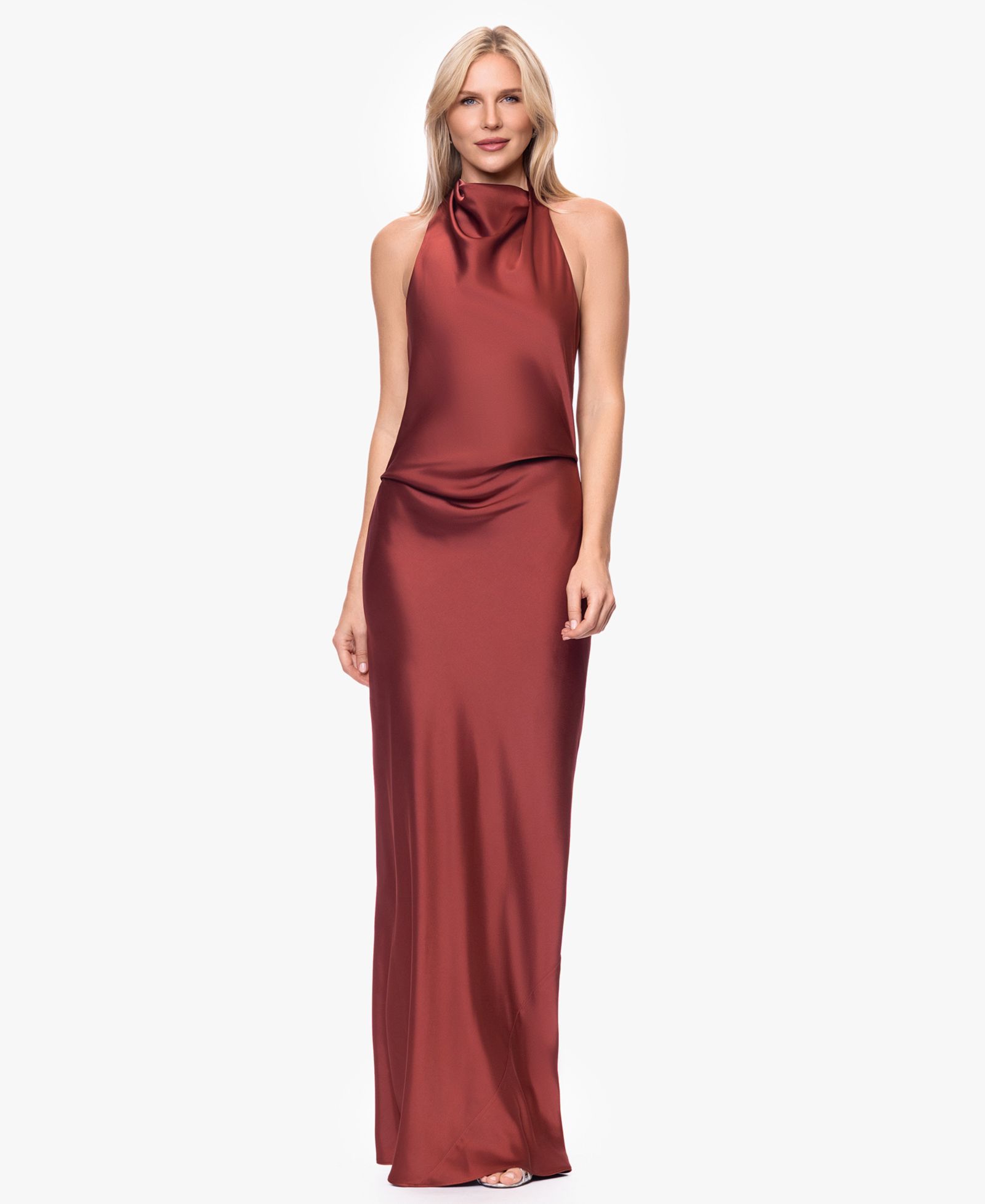 Женское вечернее платье Betsy & Adam с воротником-халтер