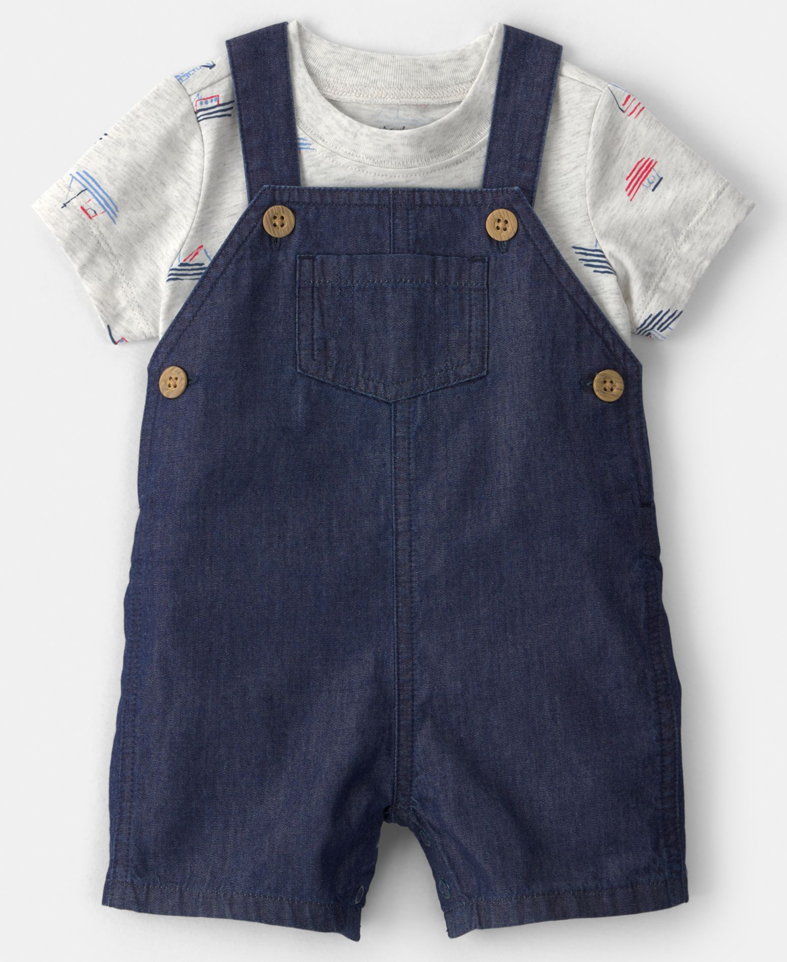 Carter's Baby Boys' Printed T-Shirt and Shortall, 2-Piece Set