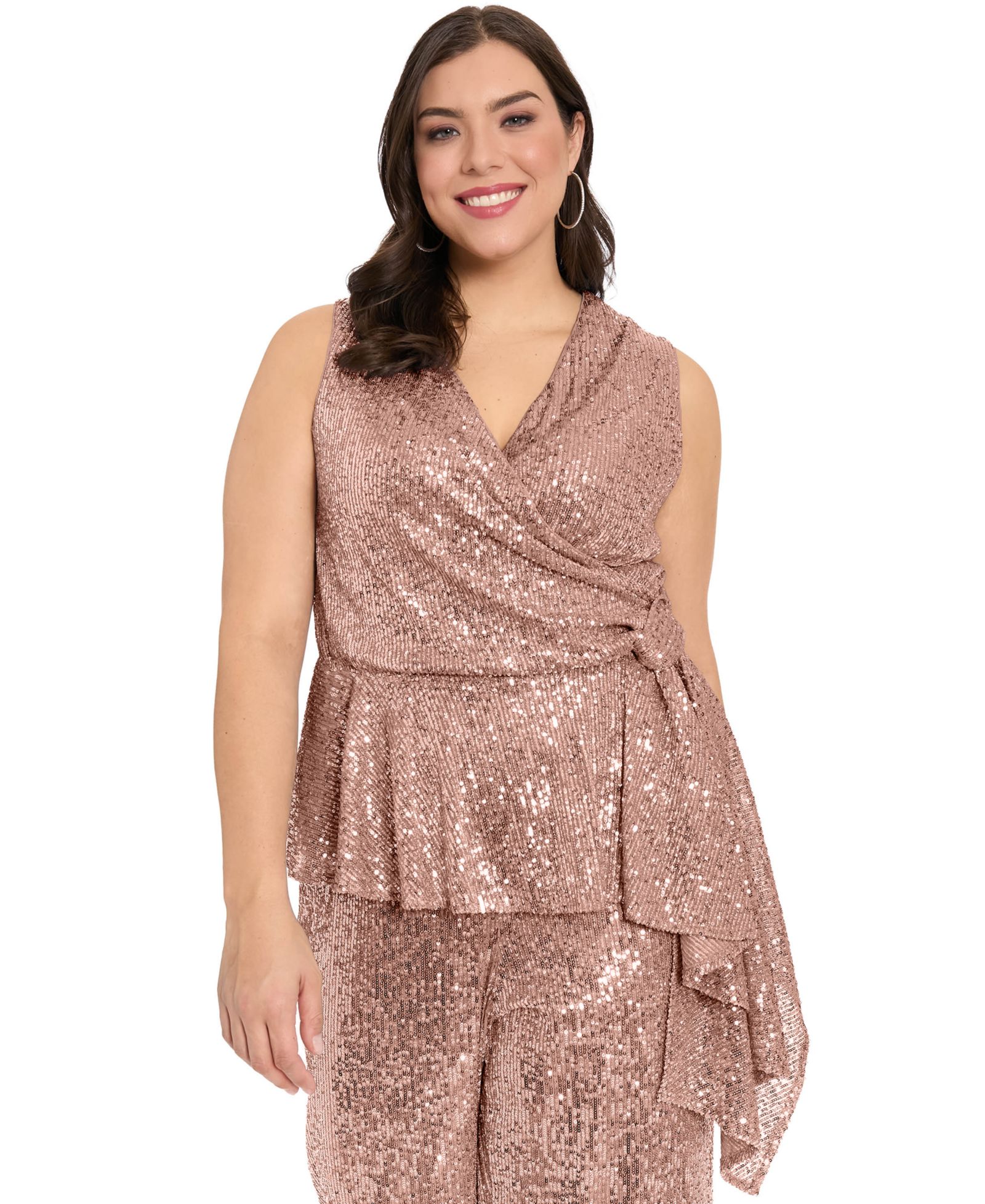 Muse Plus Size Side Twist V-Neck Wrap Top