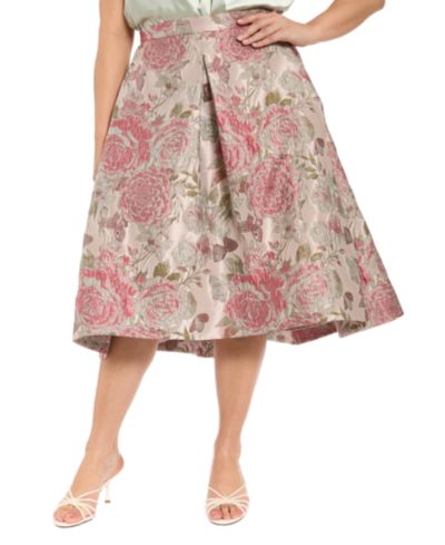 Muse Plus Size Pleated Organza A-line Skirt