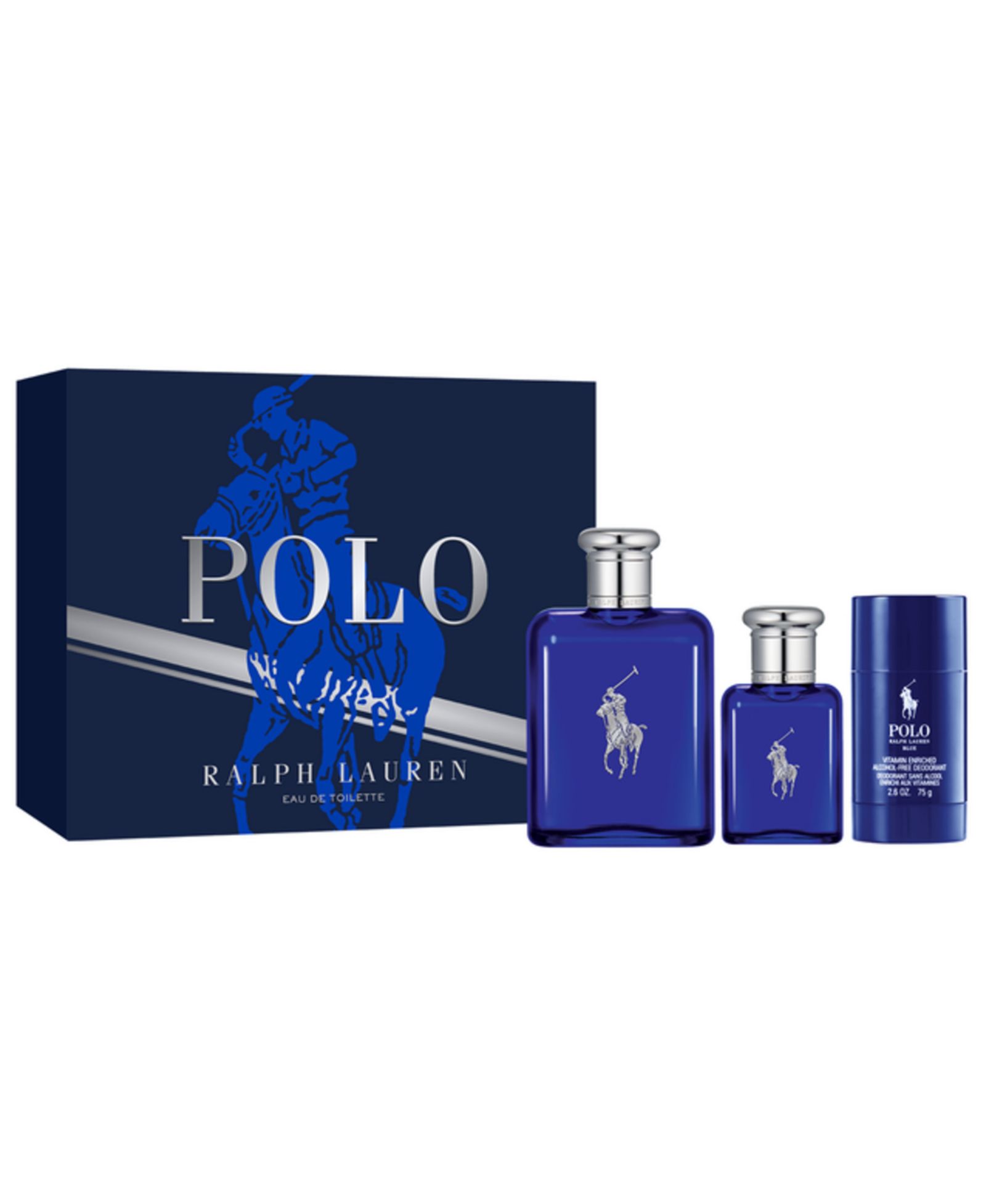 3-Piece Polo Blue Eau De Toilette Gift Set с дезодорантом