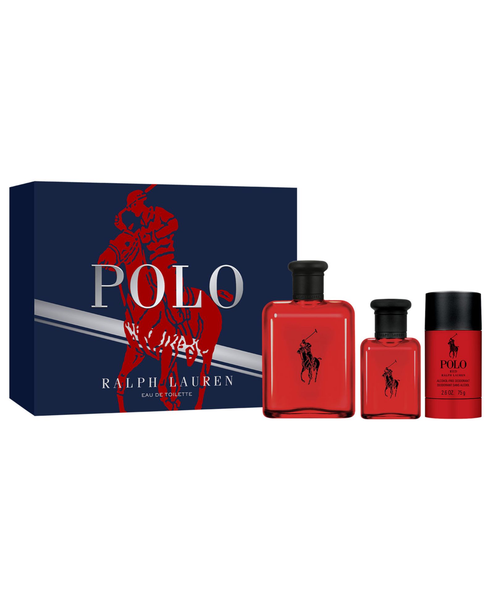 Подарочный набор Ralph Lauren Polo Red Eau De Toilette с дезодорантом, 3 шт