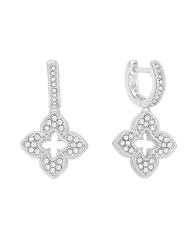 And Now This серьги-кольца Crystal Clover с шарниром
